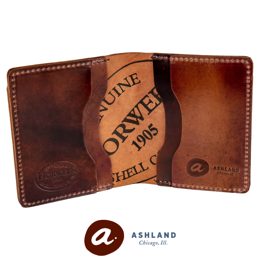 取引市場Ashland leather horween Cordovan shell ウィスキー color8 whiskey ホーウィン シェルコードバン 二つ折り 財布 Alden オールデン 二つ折り財布（小銭入れなし）