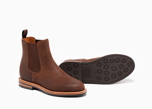 Josephine Chelsea Boot Dark Oak Roughout – Grant Stone